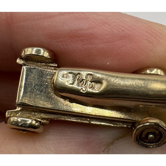 Balfour Roadster Car Tie Clip Goldtone Vintage Signed - Picture 5 of 8